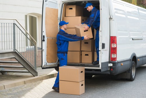 Removal team preparing a home move in Barnes