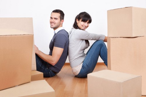 Professional packing setup for a Barnes property move